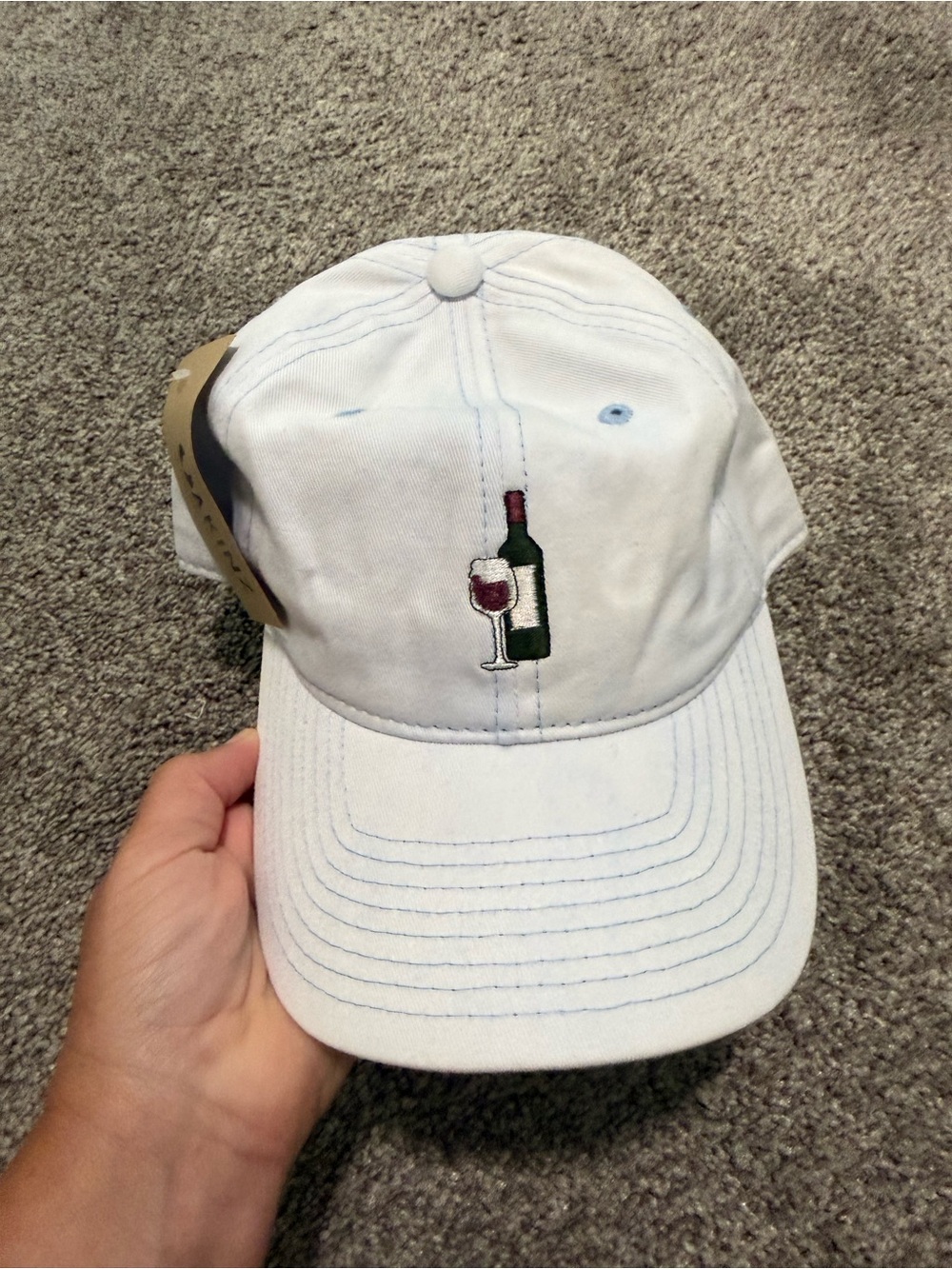 Wine Bottle & Glass Embroidered Baseball Cap